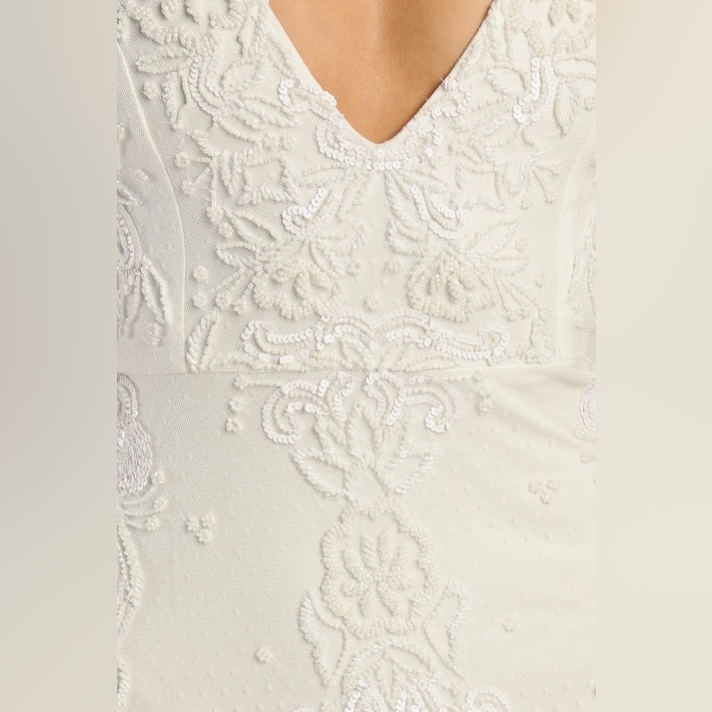 Passionate Romance white beaded sequin mermaid maxi gown - Picture 5 of 5
